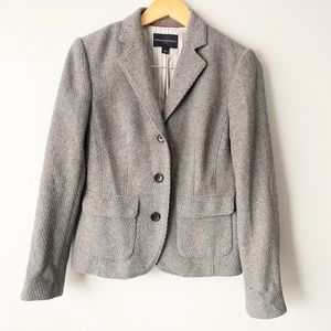 Banana Republic Gray Recycled Wool 3 Button Blazer